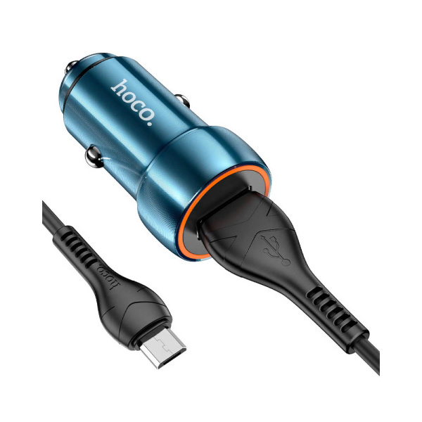 АЗУ HOCO Z46 (1USB, 3.0A, QC3.0, 18W) + кабель Micro USB синий