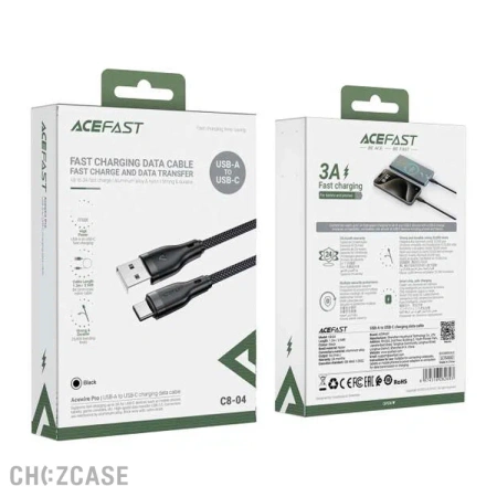 USB-кабель AceFast C8-04 Type-C (3A, 60W) 1.2 м черный