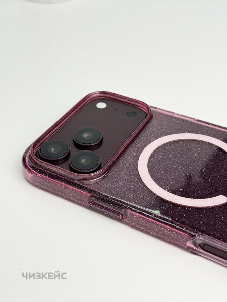 Чехол Звездопад iPhone 17 Pro Max/18 Pro Max MagSafe бордо