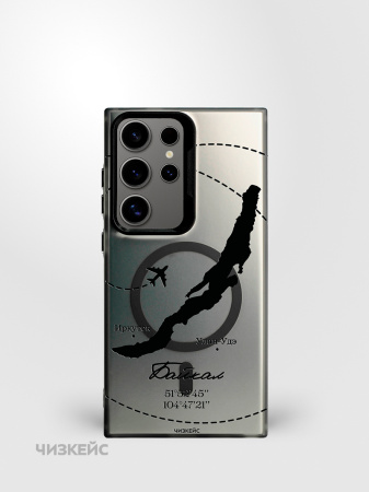 Чехол Чизкейс MagSafe Samsung S24 Ultra Байкал самолет черный Чехол Чизкейс MagSafe Samsung S24 Ultra Байкал самолет черный