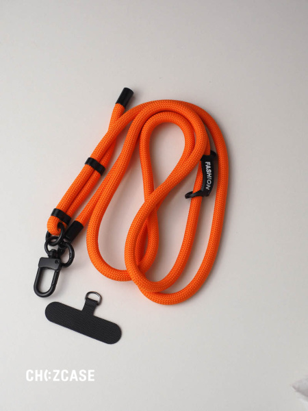 Шнурок для телефона тканевый оранжевый
