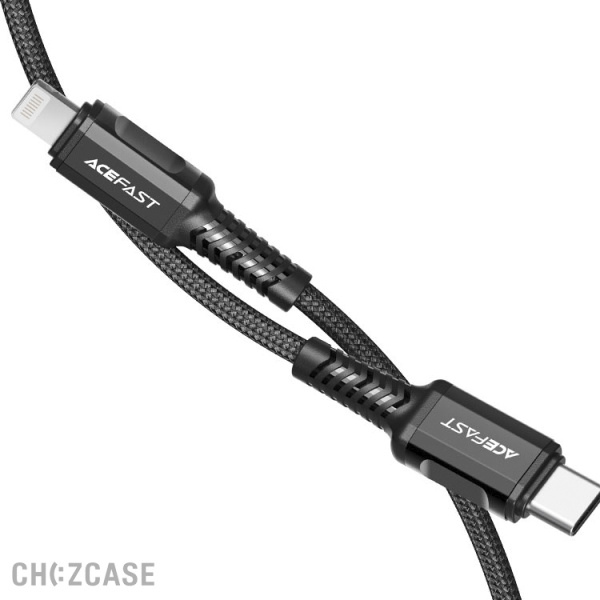 USB-кабель AceFast C1-01 Type-C/Lightning (3A, PD) 1.2 м черный